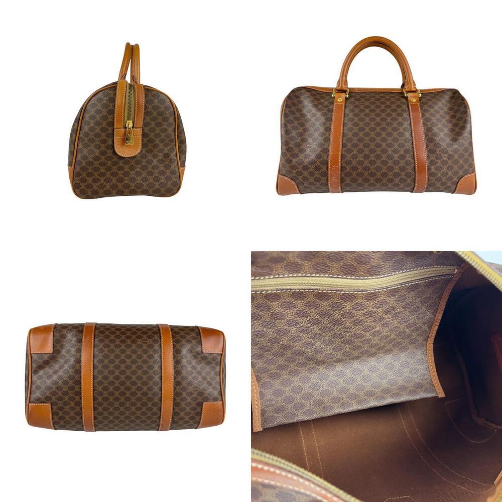 Celine Boston Bag Brown Macadam Coated Canvas - Picture 2 of 4